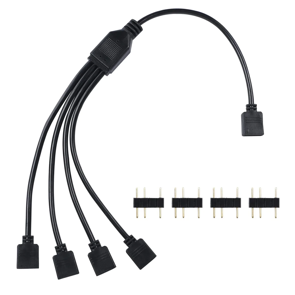 Vszerda Vszerda ARGB 1-to-4 Splitter Cable 5V 3-pin 11.8in 2-pack — product photo