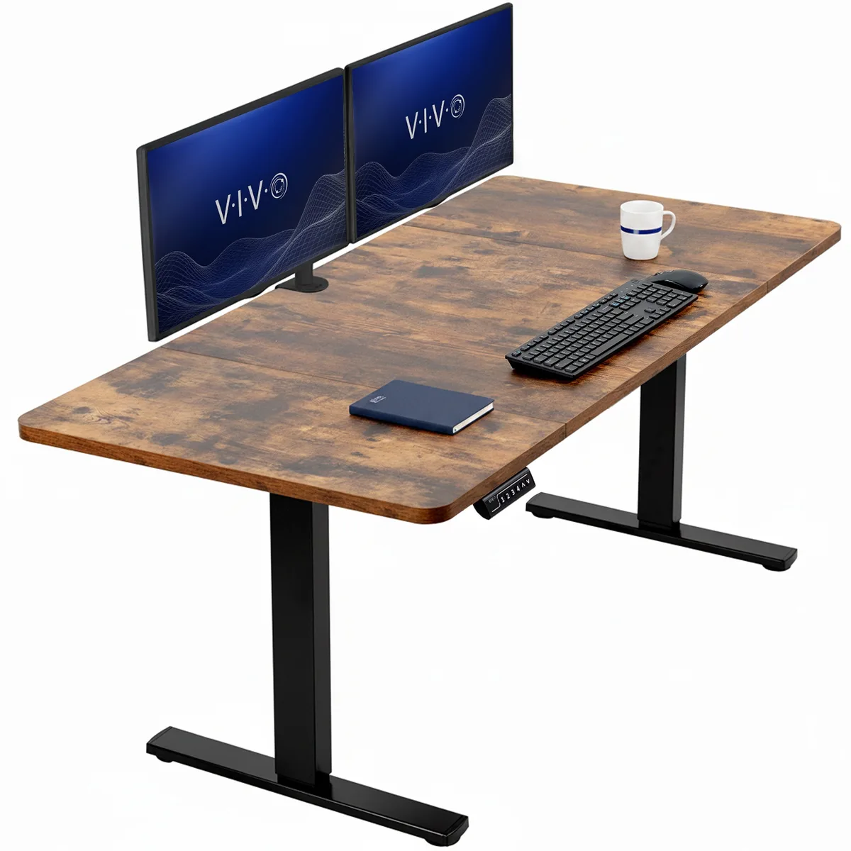 VIVO VIVO Electric Stand-Up Desk 60 x 30 Vintage Brown/Black — product photo