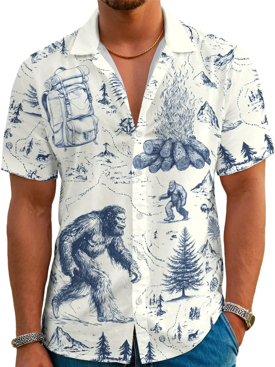  DFZ Men's Casual Shirt Large Cyan — product photo