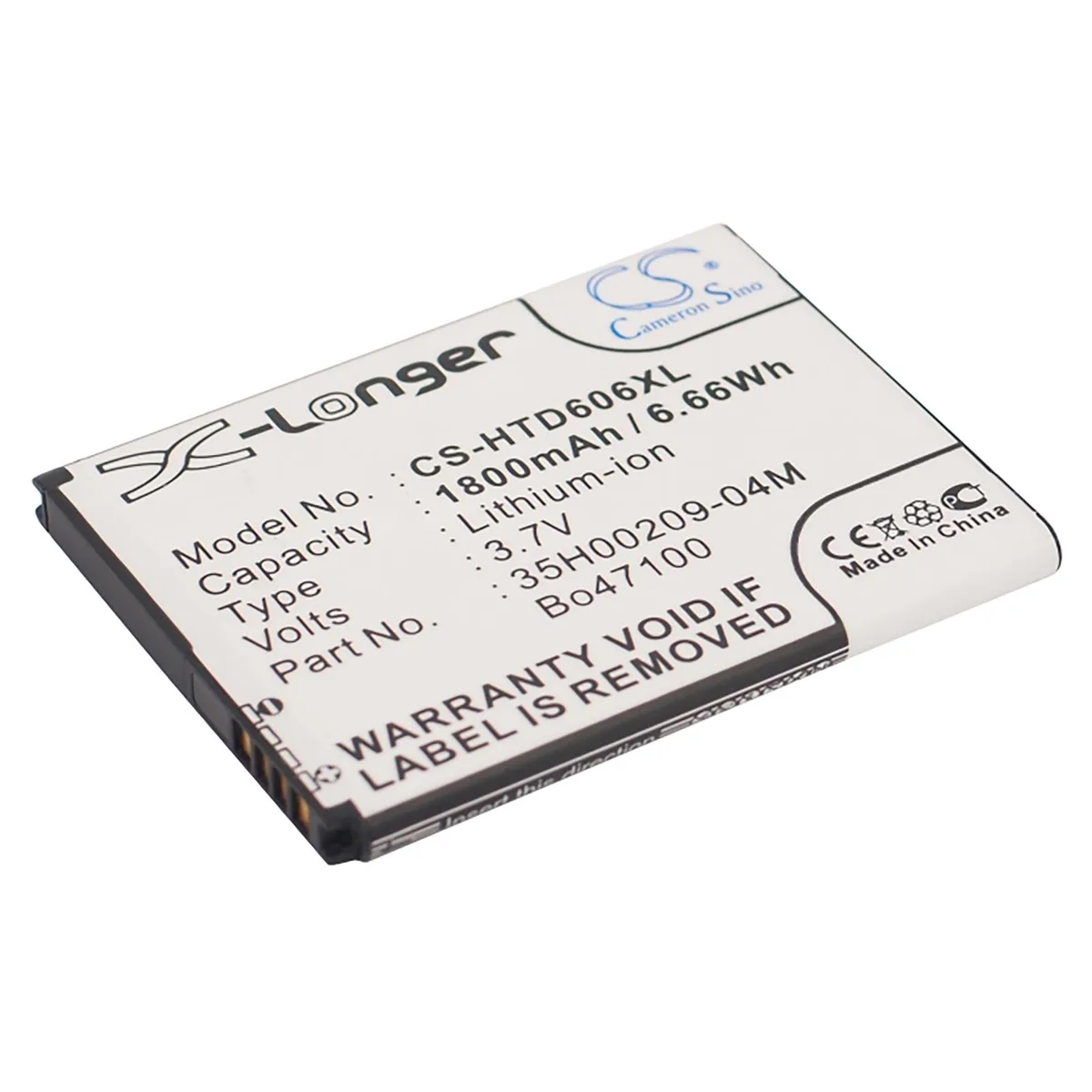 Cameron &amp; Co Cameron &amp; Co DS-CS-HTD606XL cell phone battery 3.8V 1800mAh Li-ion black — product photo