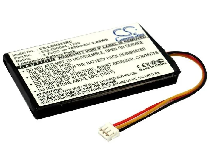 Rectangular replacement battery with black plastic casing