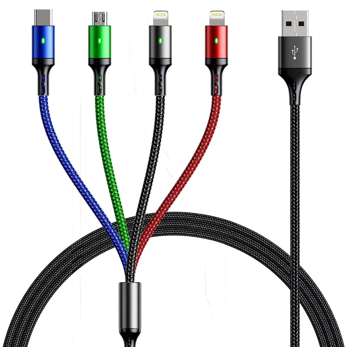 KINGARD KINGARD 4-in-1 Braided Charging Cable 2-Pack 150cm — product photo
