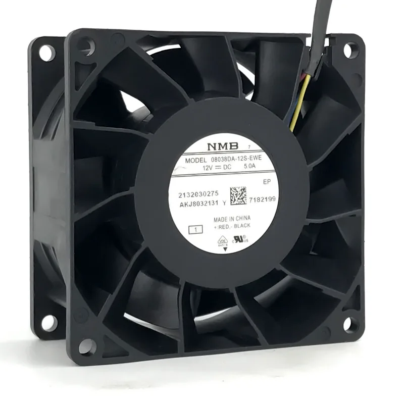 Zyvpee Zyvpee 08038DA-12S-EWE 80x38mm 12V 5.0A 4-wire ball bearing case fan — product photo