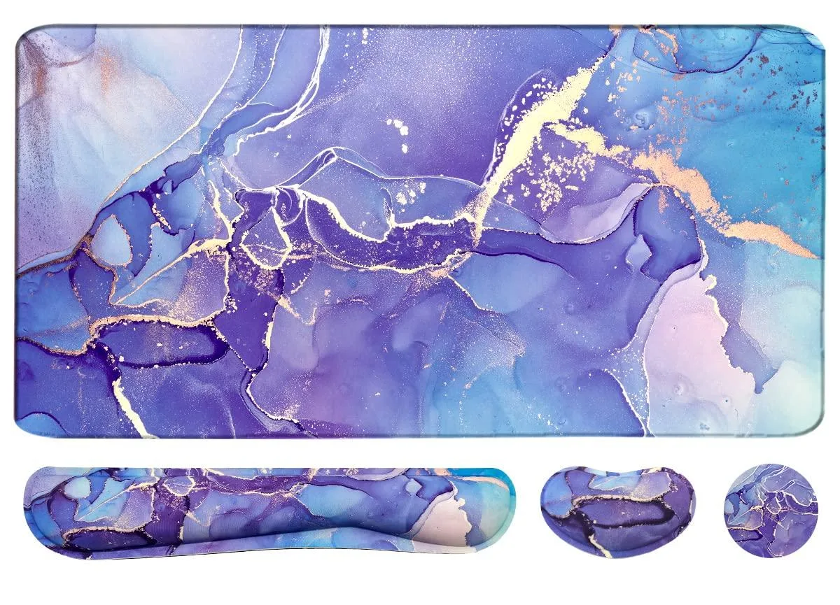  Yunoble YN-C029935D 4-in-1 Mouse Pad Set Purple Marble — product photo