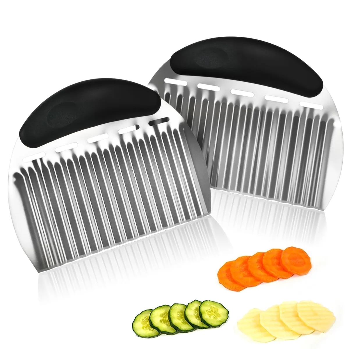  Qoarxui Qoarxui-CFGJ-00002 2PCS Crinkle Cutter 6.3x4.5x0.5in — product photo