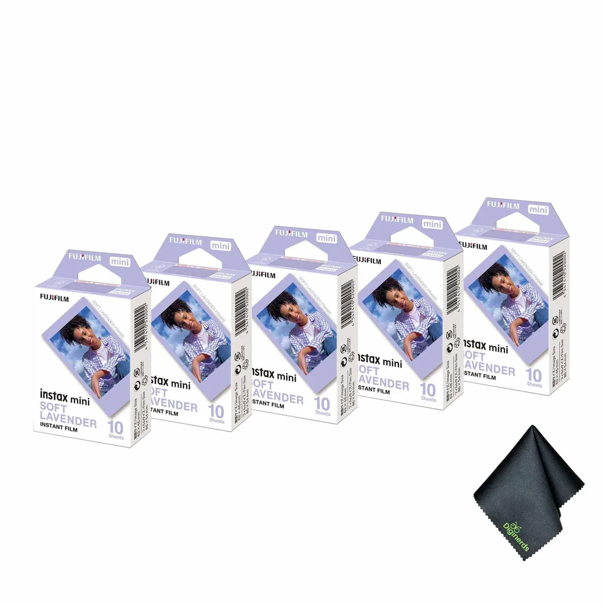FUJIFILM FUJIFILM INSTAX MINI Soft Lavender Film 10 Exposure Bundle with Cloth — product photo