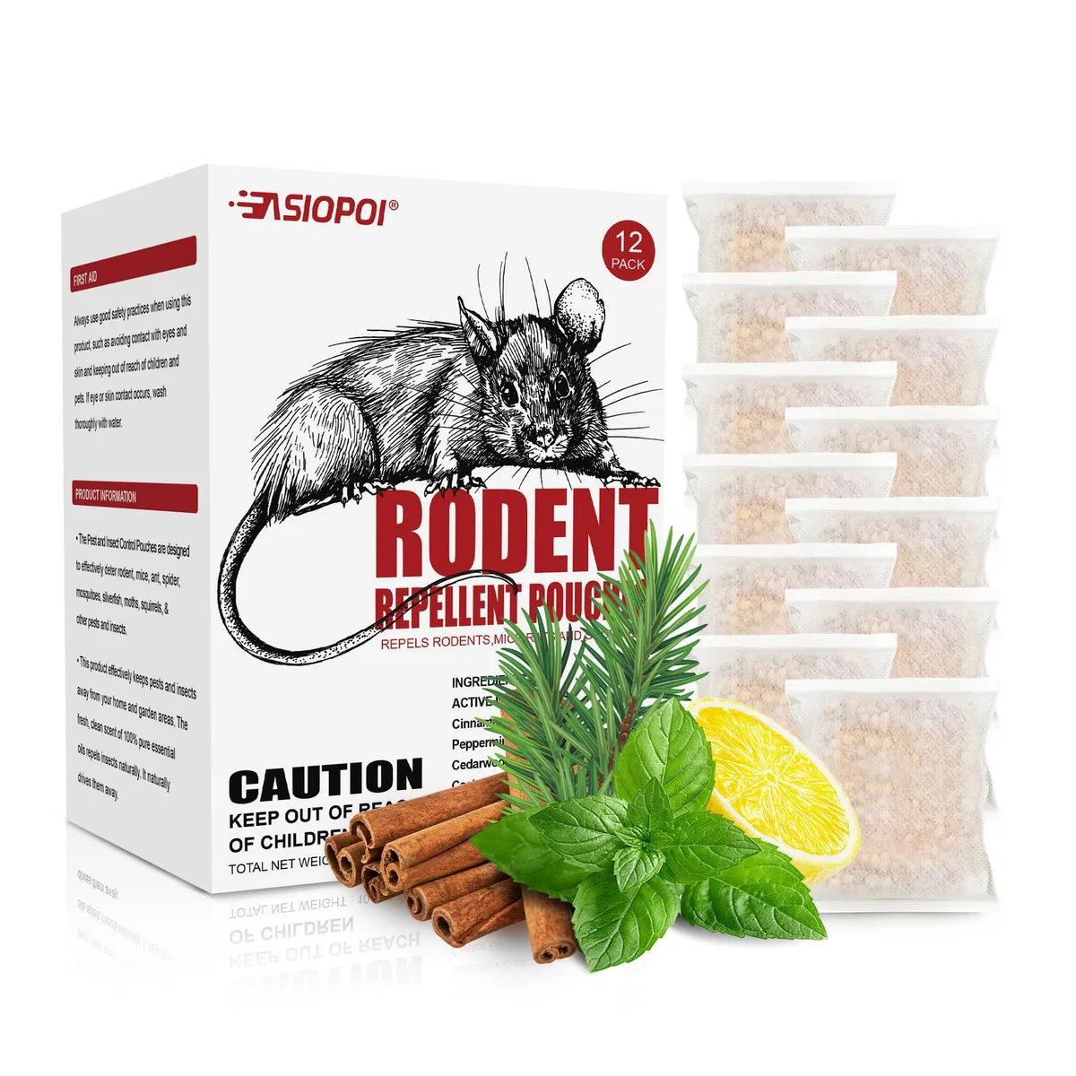 Small fabric pouches in sealed plastic packaging