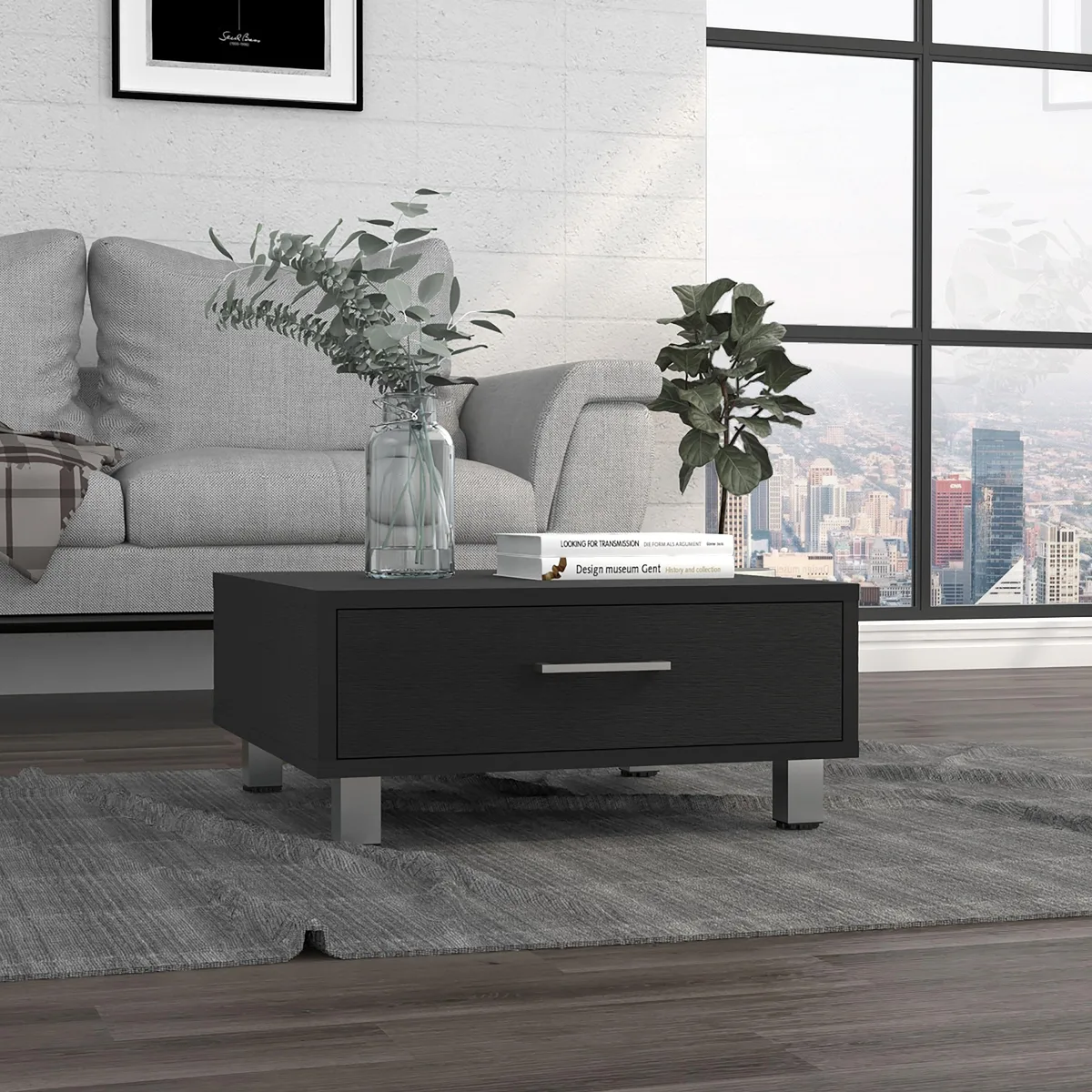 tuphen tuphen Albuquerque Coffee Table, One Drawer, Black Wengue Finish — product photo