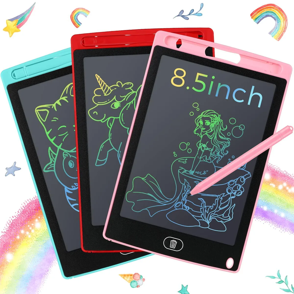  Zhehao ZH-Zhehao-9812 8.5 inch LCD writing tablet 3 pack Simple Colorful Frame — product photo