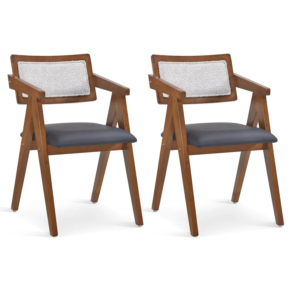 SlickBlue SlickBlue Mid Century Accent Chairs Set of 2 Walnut — product photo