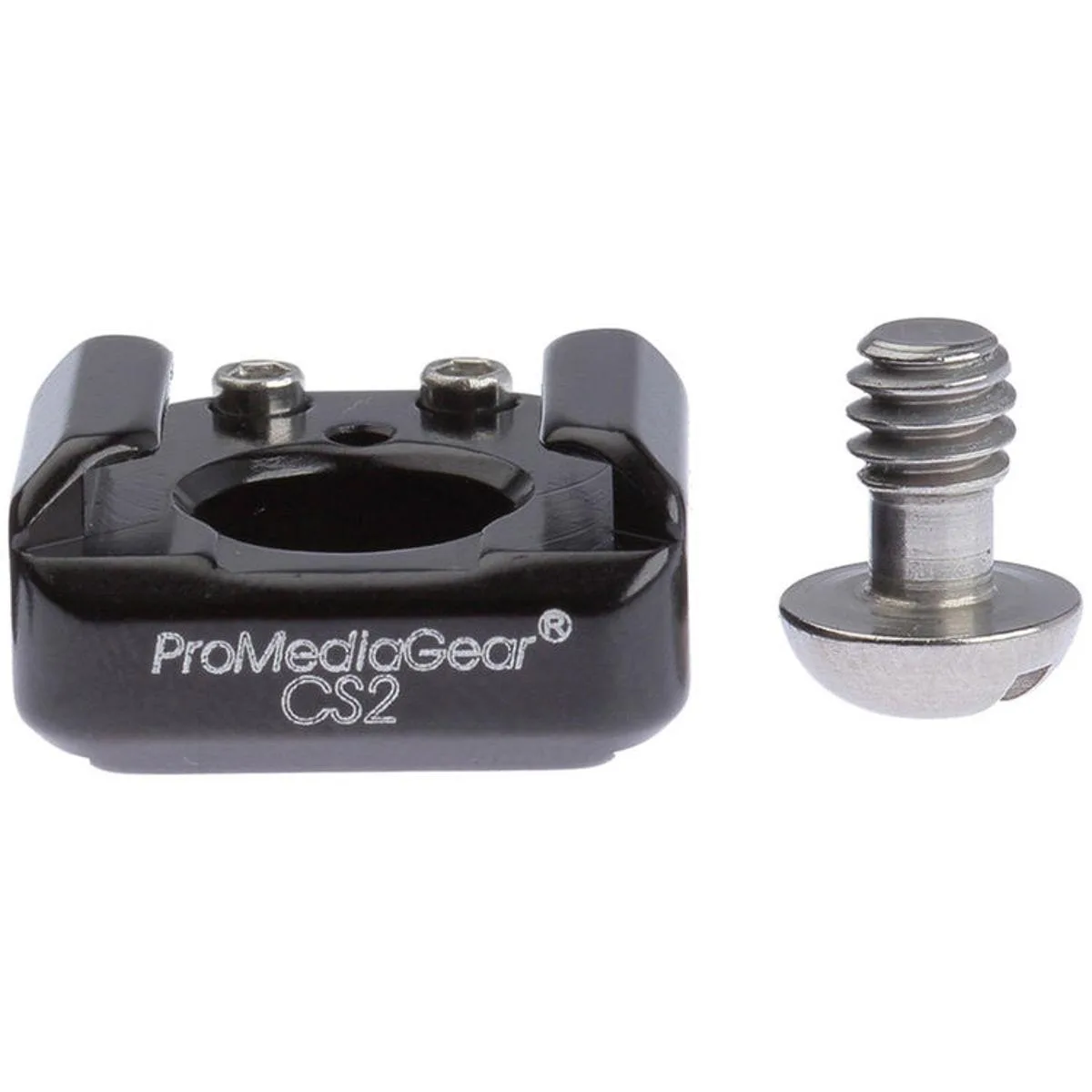 Two silver metal adapters with 1/4"-20 screw mounts and cold shoe tops