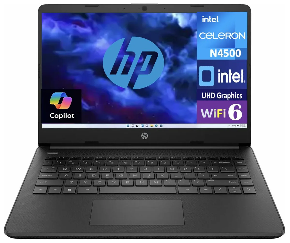 HP HP 14 laptop Celeron N4500 4GB DDR4 64GB eMMC 14.0" HD Windows 11 Home — product photo
