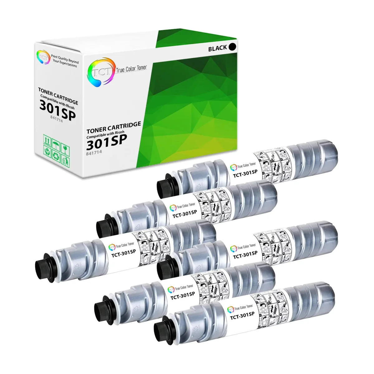True Color Toner True Color Toner 301SP 841714 Black Toner Cartridge 6 Pack 8000 Pages — product photo