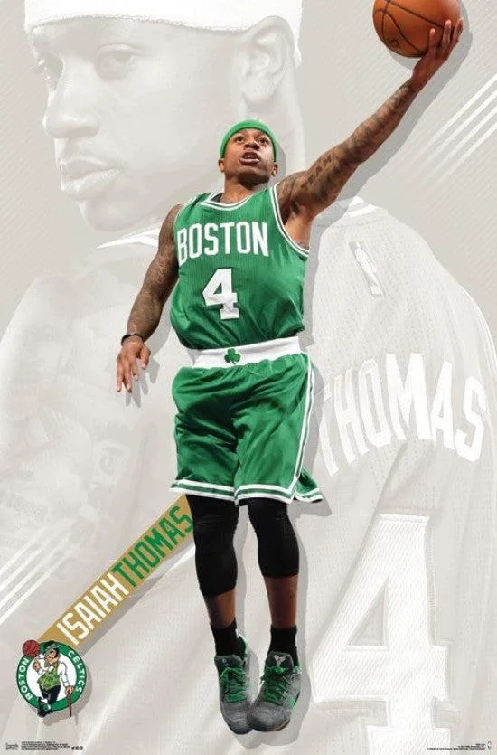 Boston Celtics Isaiah Thomas poster print 22 by 34 inches on heavy paper