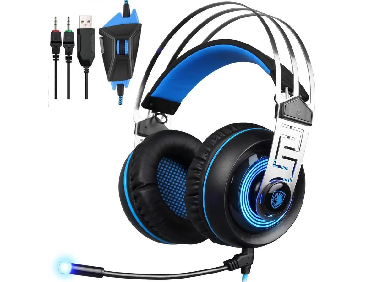 INMISS INMISS 7.1 Virtual Surround USB Gaming Headset Black/Blue — product photo