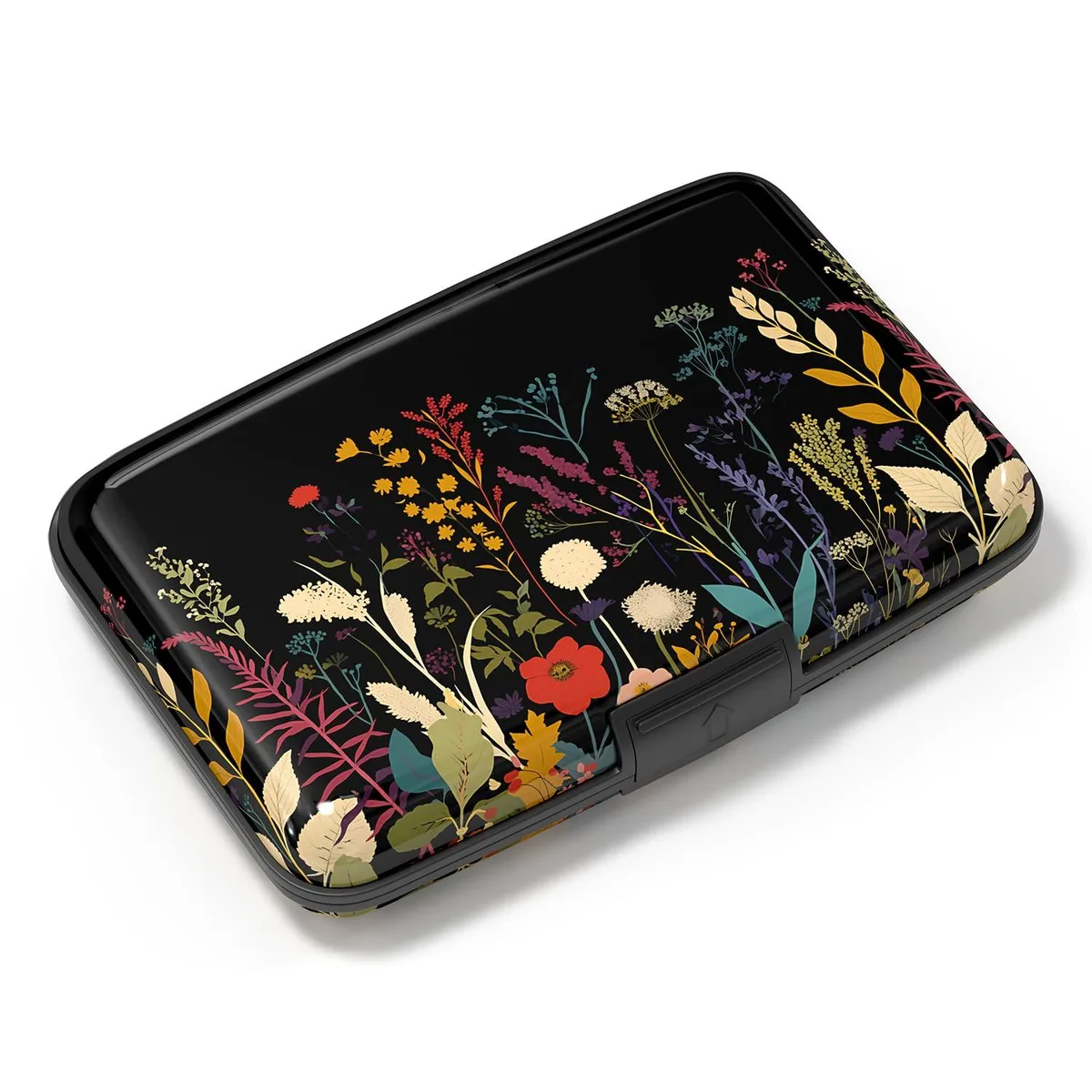 Atufsuat 0622-ch-beautiful wallet RFID blocking aluminum floral 11 x 7 x 2 cm — product photo