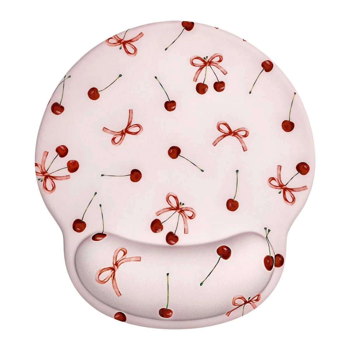 Seorsok CC0346-K Retro Ribbon Bow Cherry Gel Wrist Support Mouse Pad — product photo