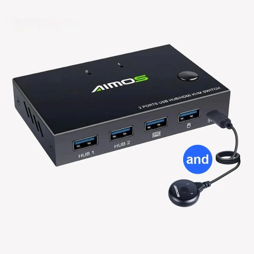 YINGHUA YINGHUA 2-in-1-out 4K HDMI KVM Switch with controller — product photo