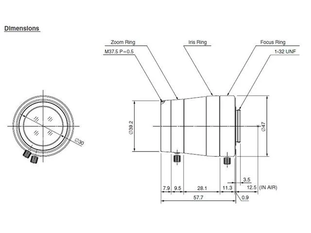Computar Ganz Computar Ganz T10Z0513CS 1/3" 5-50mm f1.3 Varifocal Manual Iris CS Mount CCTV Camera Lens — product photo