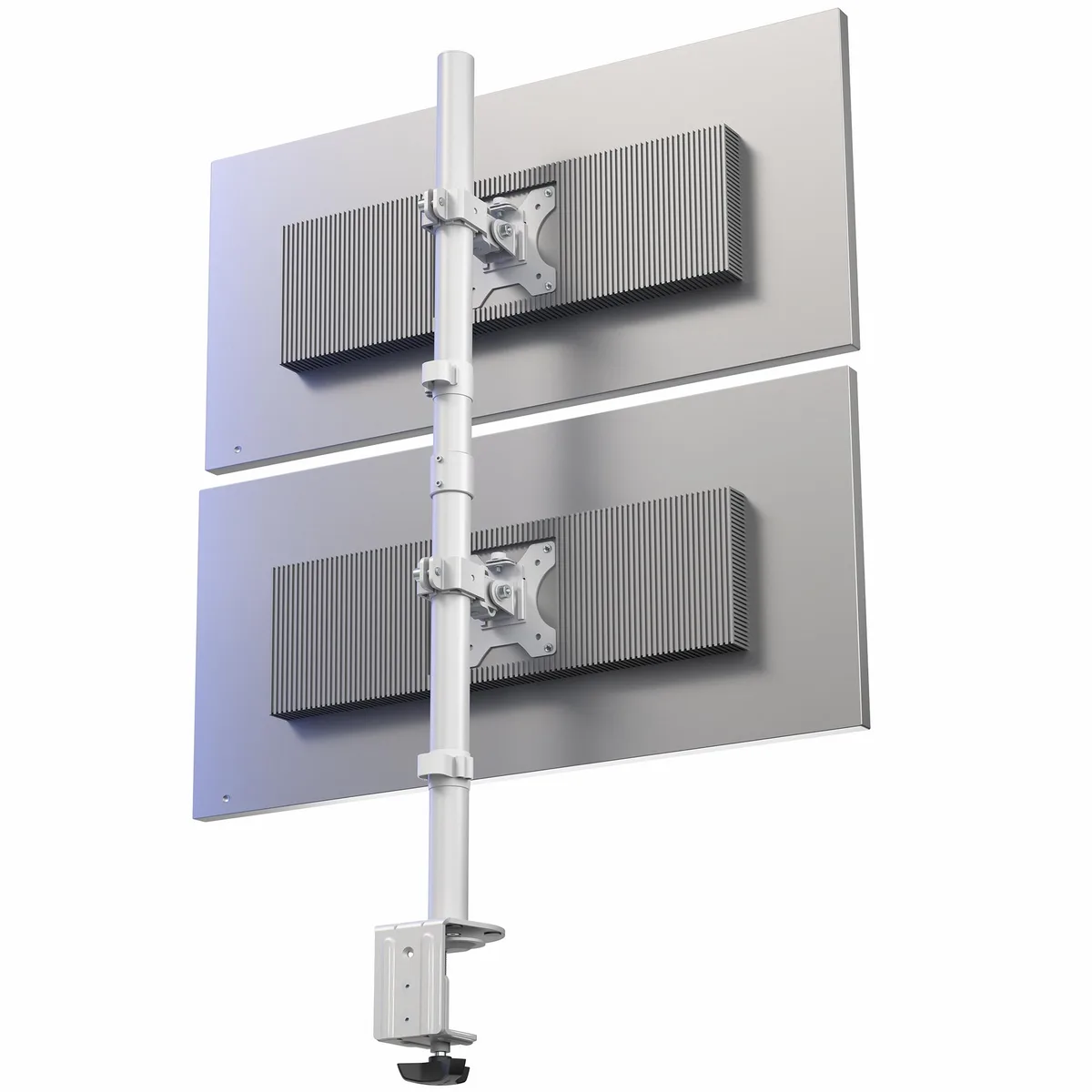VIVO VIVO Dual Vertical Monitor Mount White 2×34″ 22 lbs 34.5″ pole — product photo