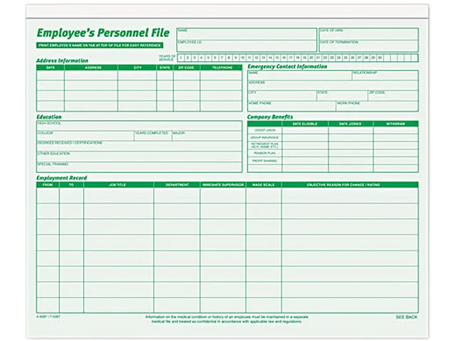 TOPS TOPS 3287 Employee Record File Folders Green 20 Pack — product photo