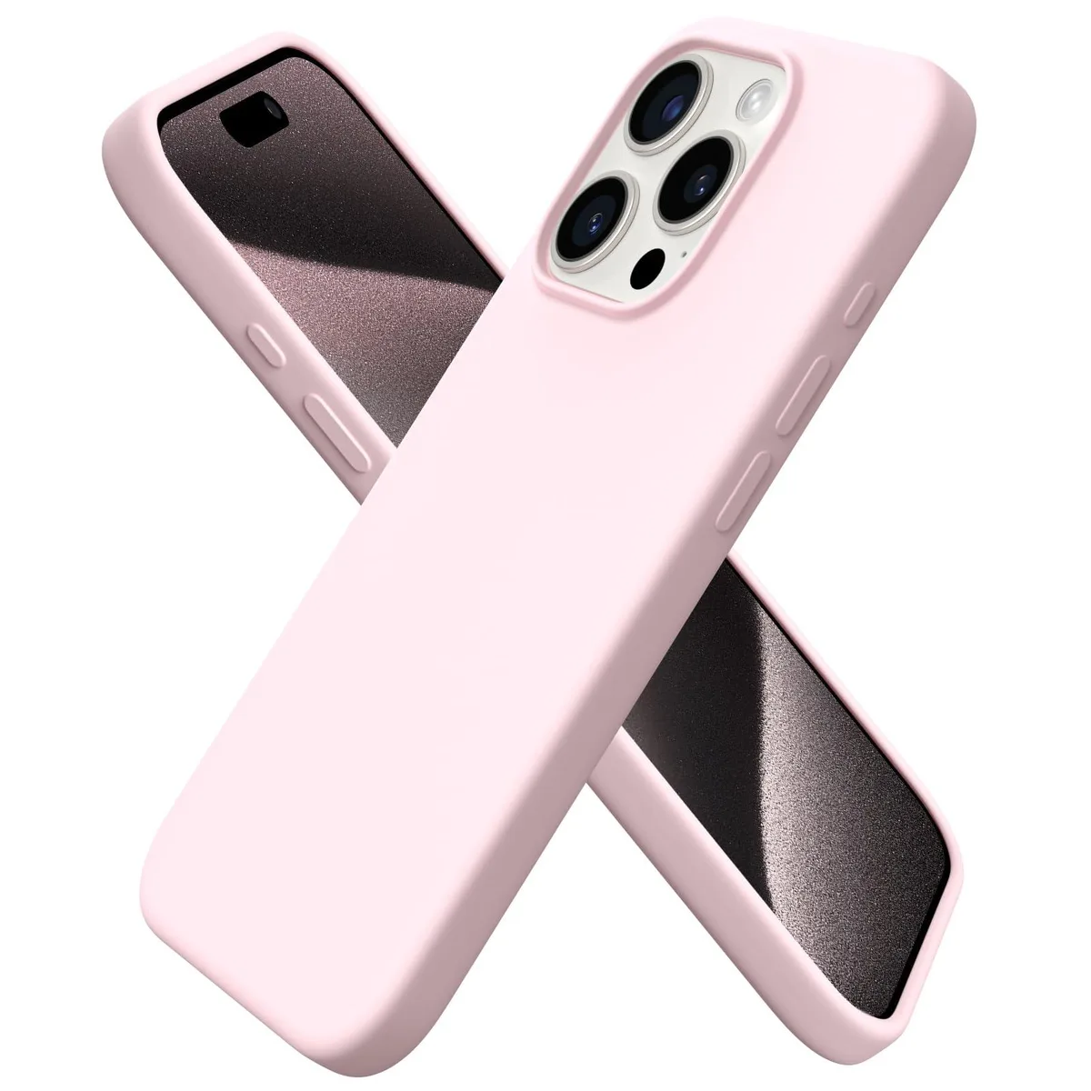  ORNARTO Liquid Silicone Case for iPhone 15 Pro 6.1" Chalk Pink — product photo