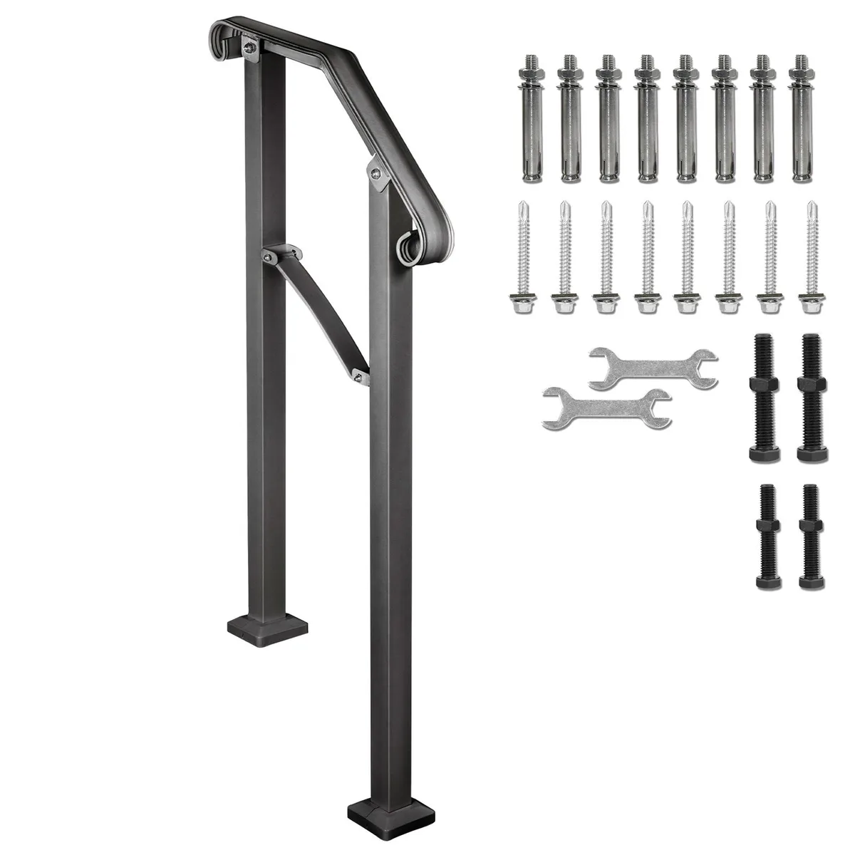 VEVOR VEVOR Arch#2 Wrought Iron Handrail Black 2-3 Steps — product photo