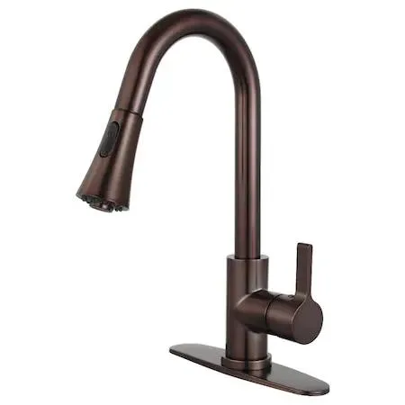 Gourmetier Continental single-handle pull-down kitchen faucet with high arched spout