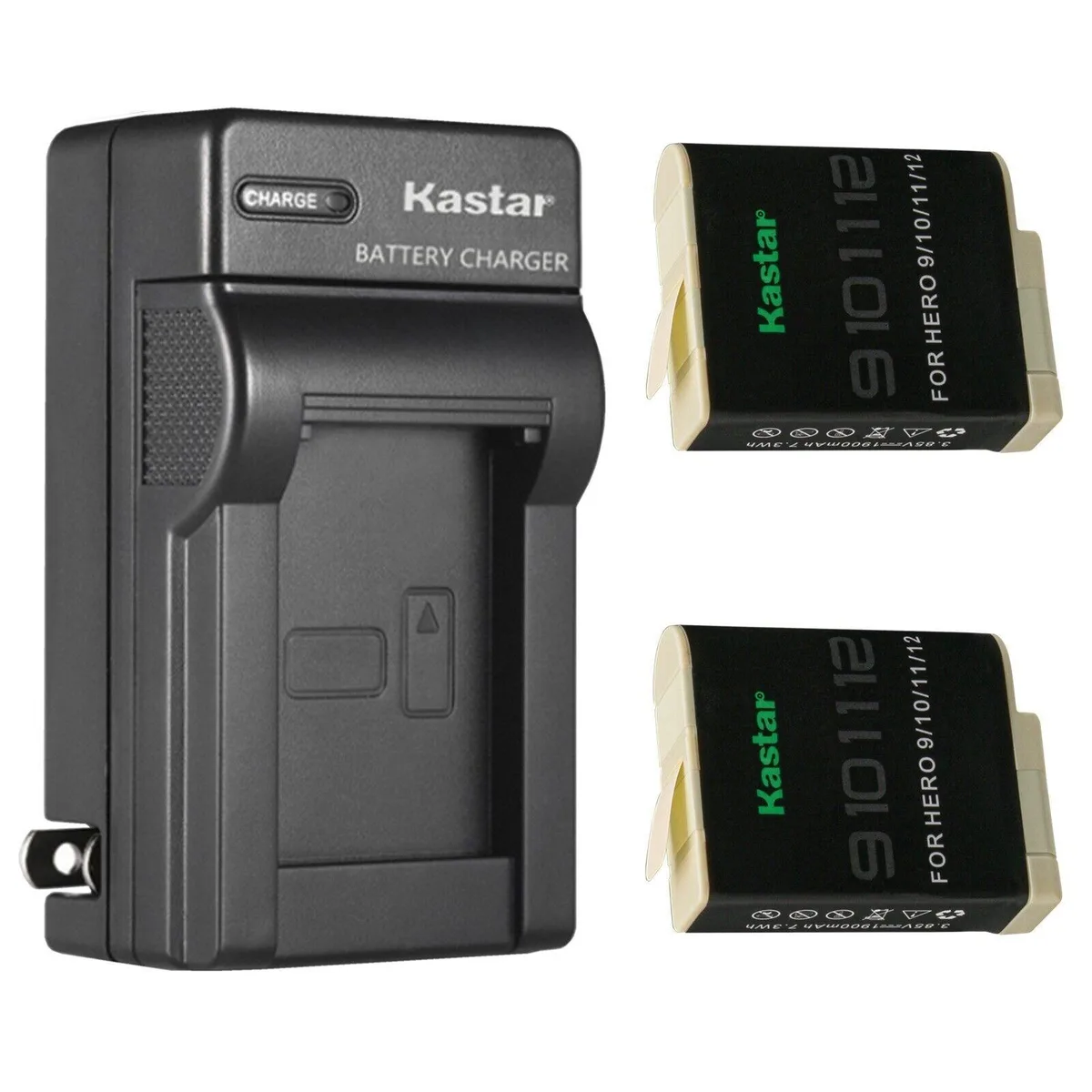Kastar Kastar 2-Pack Battery and AC Wall Charger for GoPro HERO12/11/10/9 Black — product photo
