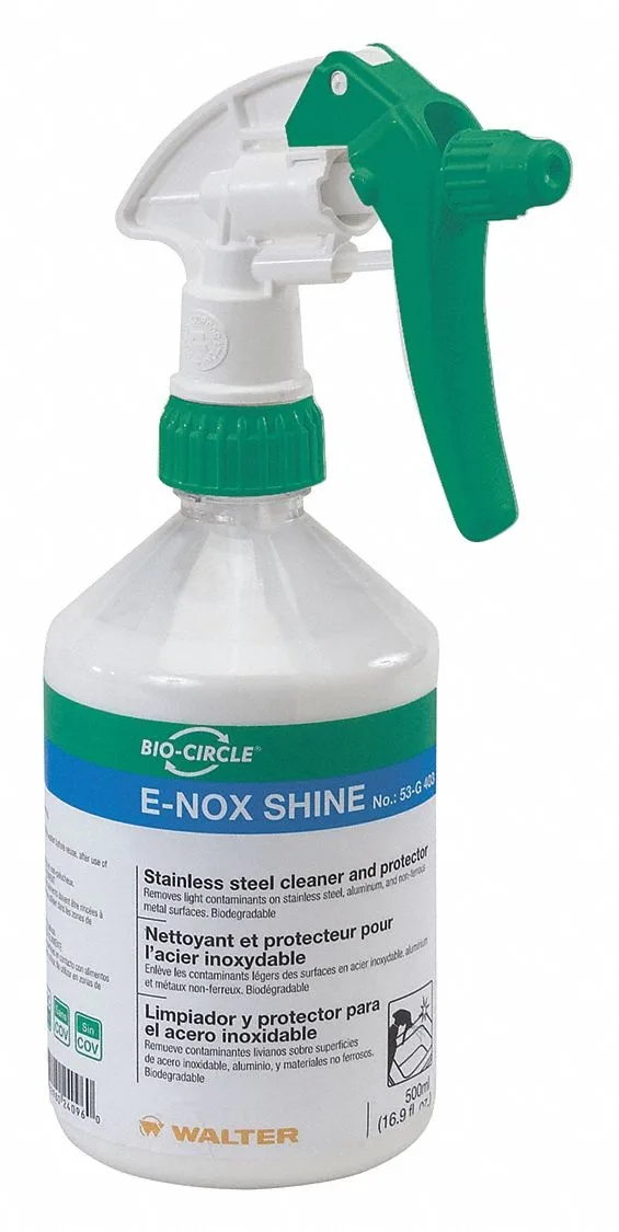 White spray bottle 16.9 oz stainless steel cleaner