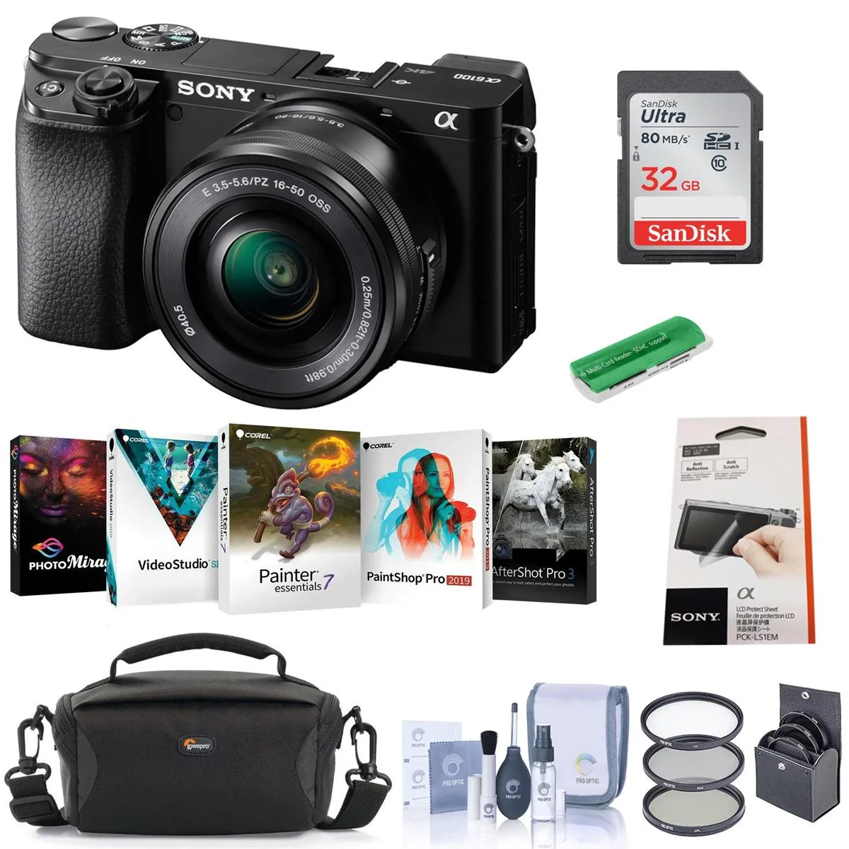 Sony Sony Alpha a6100 Compact Mirrorless Camera with 16-50mm Lens — product photo