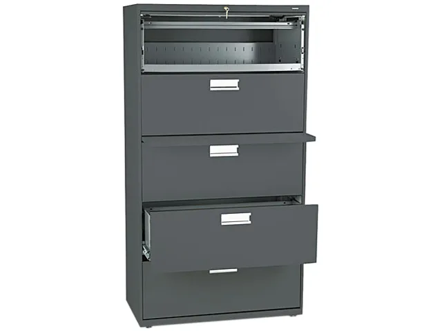 HON HON 685LS 600 Series Five-Drawer Lateral File Charcoal office furniture — product photo