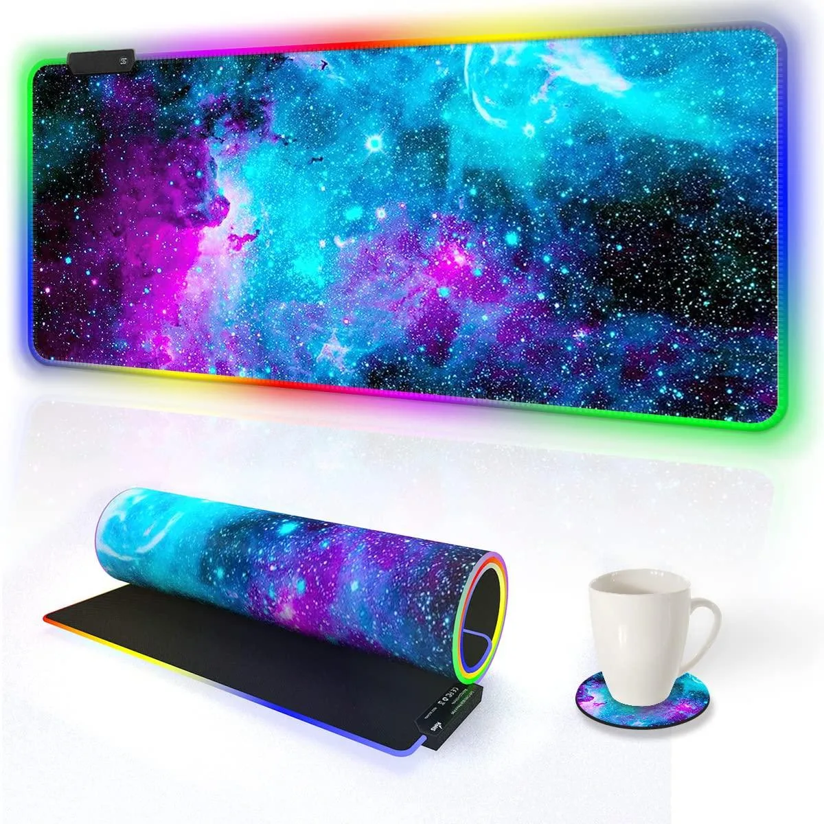  AIMSA RGB Gaming Mouse Pad Extended 35.4 x 15.8 in Galaxy Nebula Universe — product photo