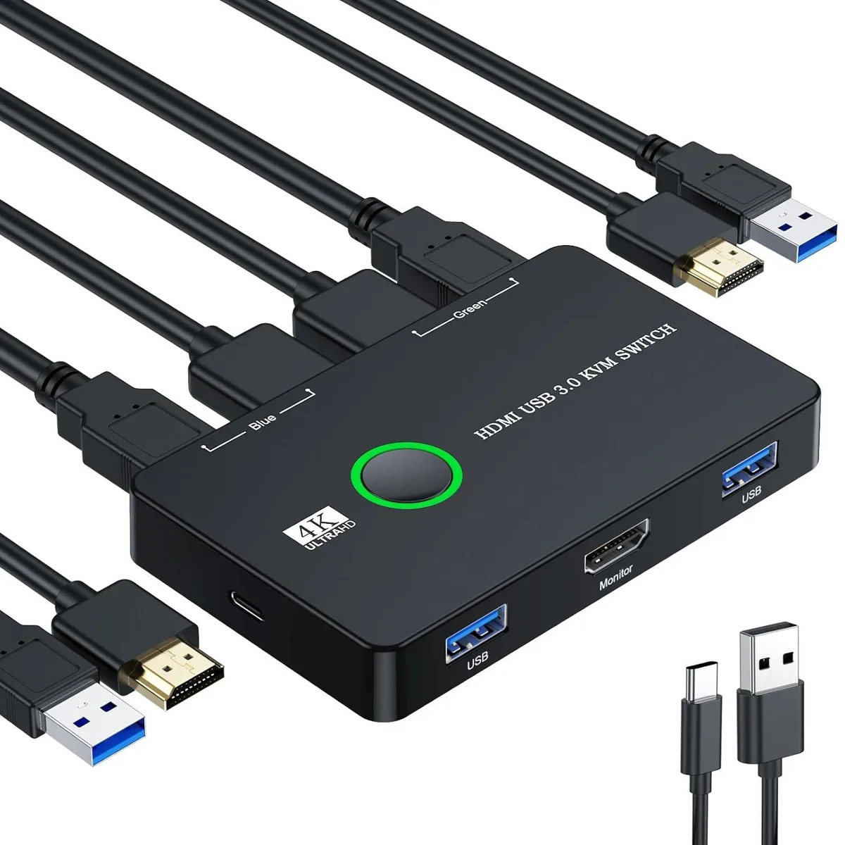 AUTYUE AUTYUE USB 3.0 HDMI KVM Switch 2 Port 4K@60Hz — product photo