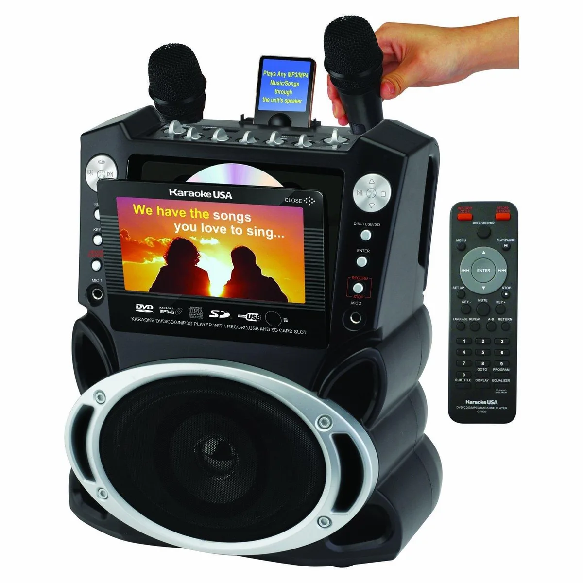 Karaoke USA Karaoke USA GF829 7" karaoke system with recording — product photo