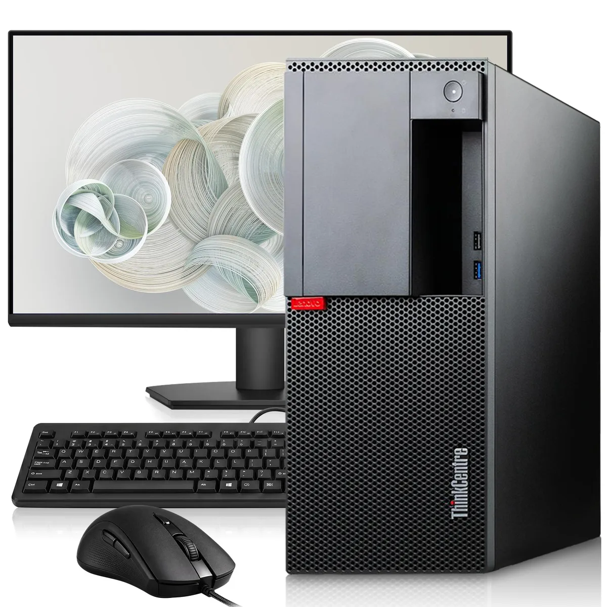 Lenovo Lenovo ThinkCentre M720t desktop PC i5-8500 8GB DDR4 256GB SSD 24" monitor Windows 11 Pro — product photo