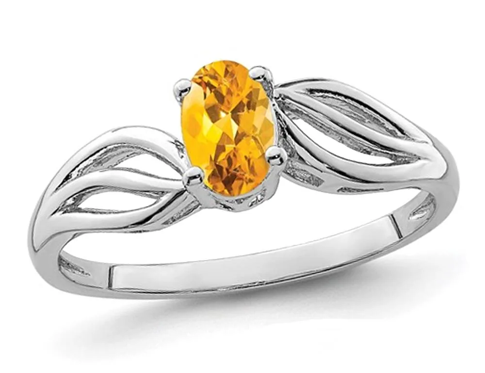 Gem &amp; Harmony Gem &amp; Harmony Oval Citrine Ring .38 ctw 925 Sterling Silver — product photo
