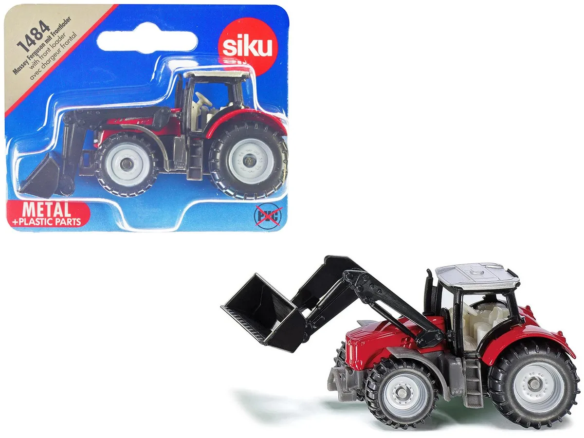 Siku Siku Massey Ferguson Tractor with Front Loader Red Silver Top 3.25 in — product photo