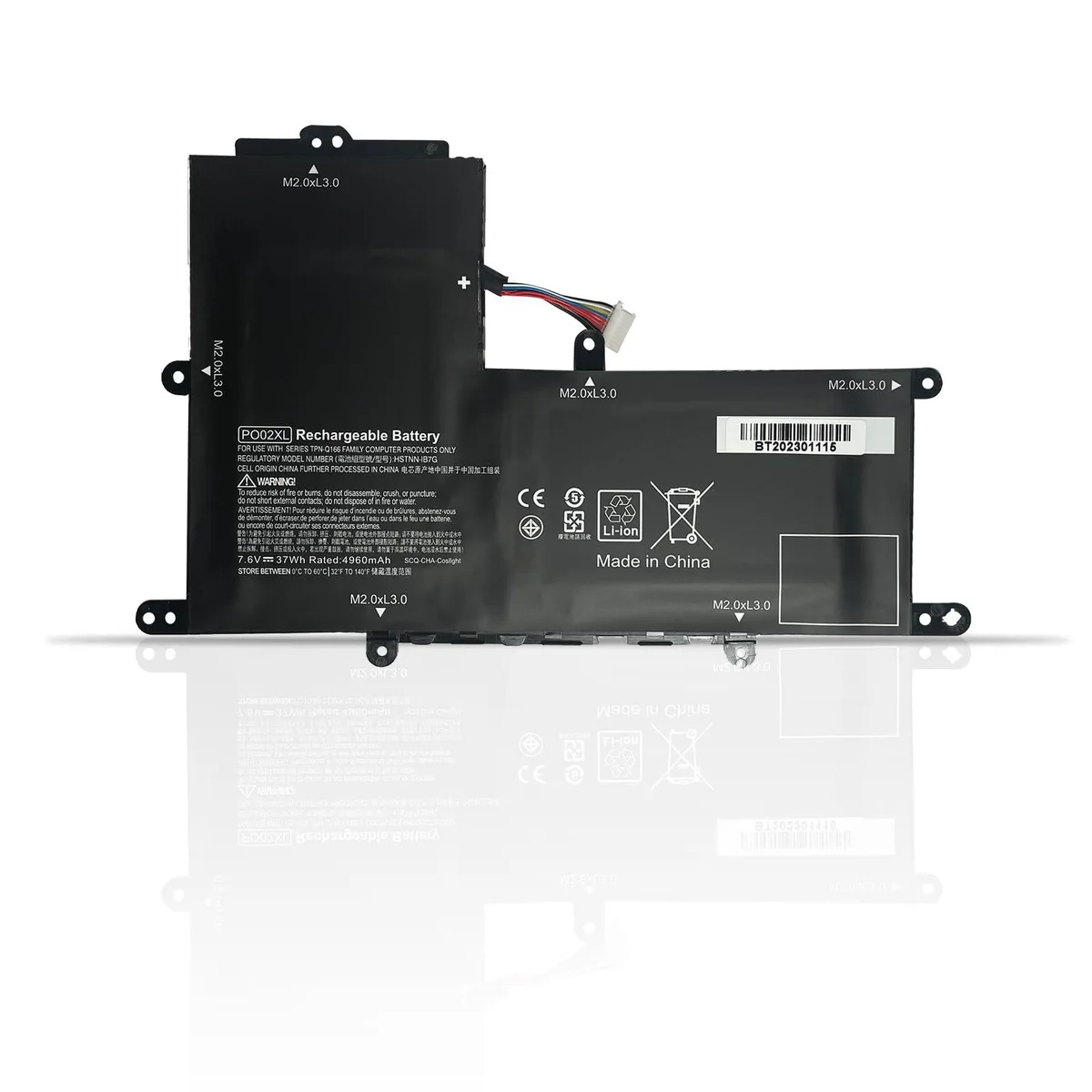Audiovox - Generic Audiovox - Generic PO02XL 7.6V 37Wh 4810mAh laptop battery — product photo