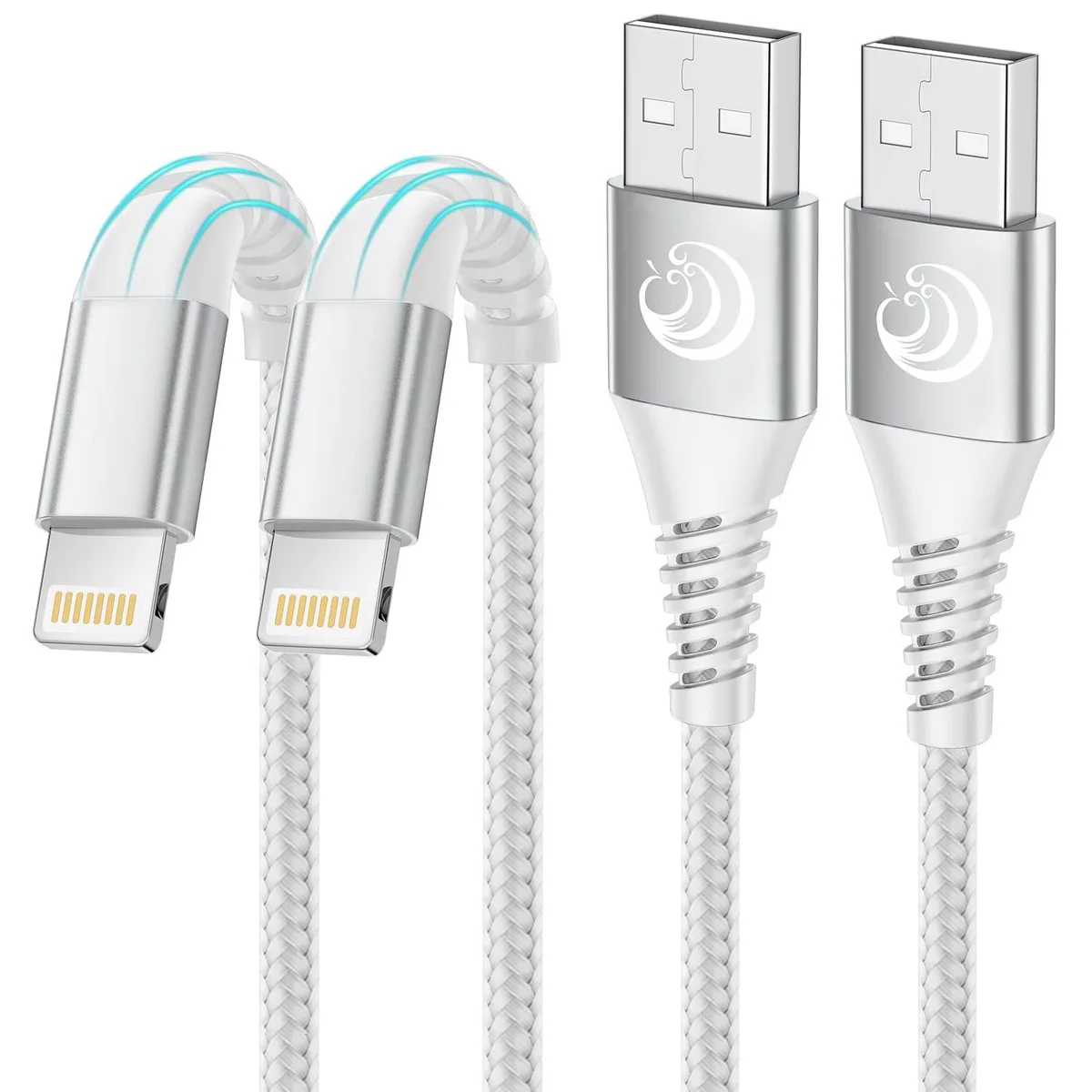 i-ON Aioneus USB-A to Lightning Cable 10ft 2-Pack White — product photo