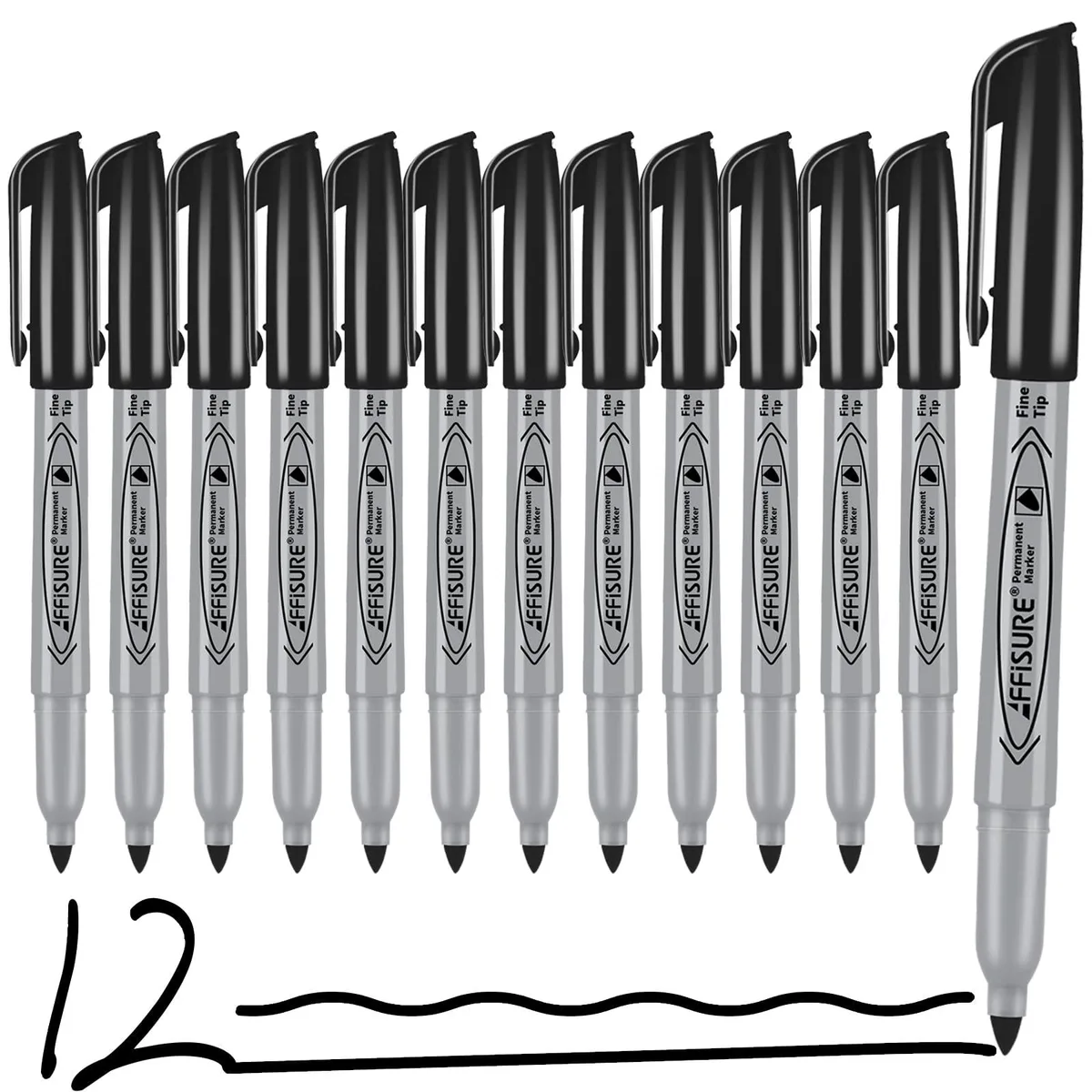  Affisure Permanent Markers Black 40 Pack Ultra Fine Point .4 mm — product photo