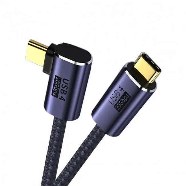 Black USB-C cable with right-angled connectors, three metres long