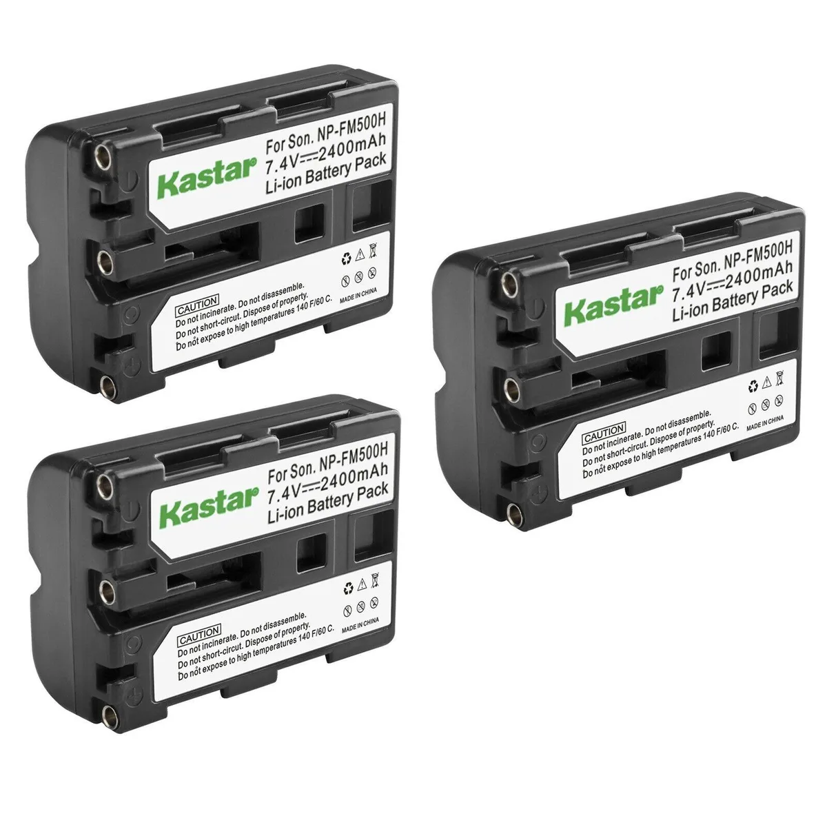 Kastar Kastar NP-FM500H 3-Pack 7.4V 2400mAh A450 A500 A550 camera battery — product photo