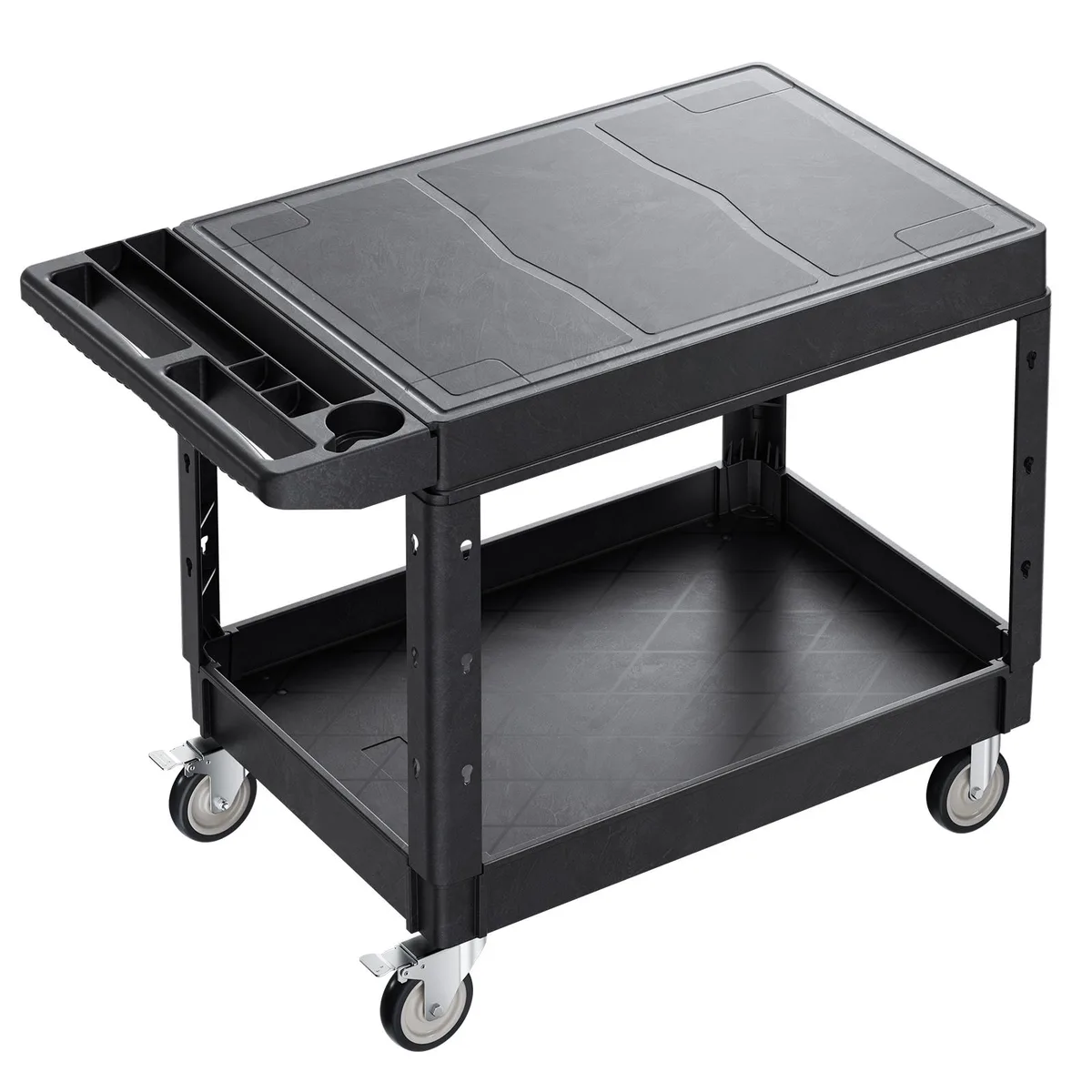 VEVOR VEVOR Utility Cart 550 lbs 37 x 25.4 in 2 Shelf Black — product photo