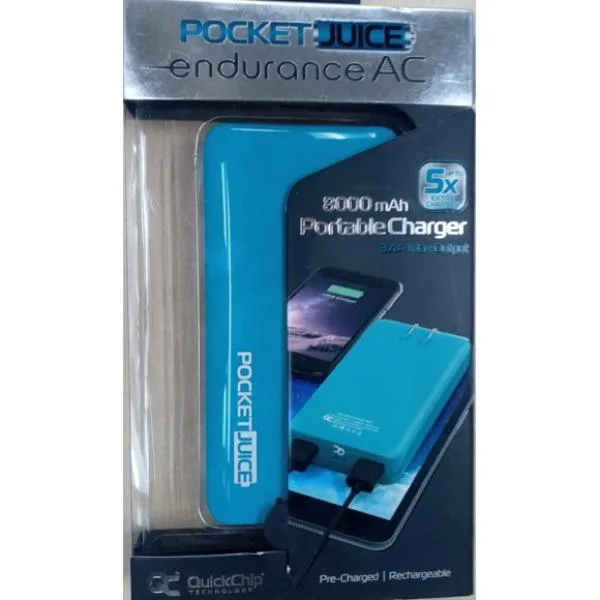 Tzumi Tzumi PocketJuice Endurance AC 8000 mAh Power Bank Teal — product photo