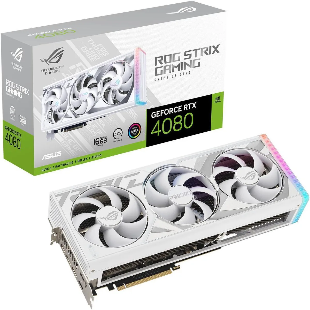 ASUS ASUS ROG Strix GeForce RTX 4080 White Edition 16GB graphics card — product photo