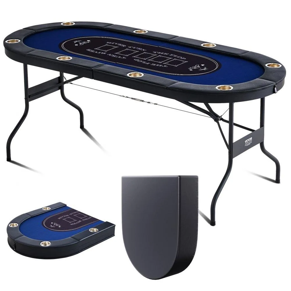 VEVOR VEVOR SUS-7232 Foldable Poker Table 72" Oval Blue — product photo