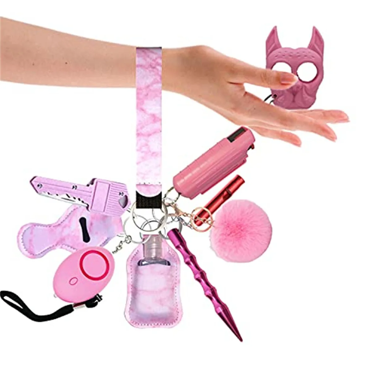 PUEZOKLY PUEZOKLY Self Defense Keychain Set Pink 10pcs — product photo
