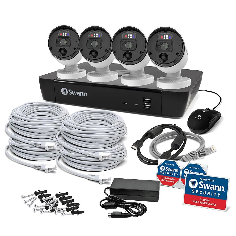 Swann Communications Swann Communications ProEnforcer 8-Channel 4-Camera 12MP 2TB NVR Surveillance Security System White — product photo