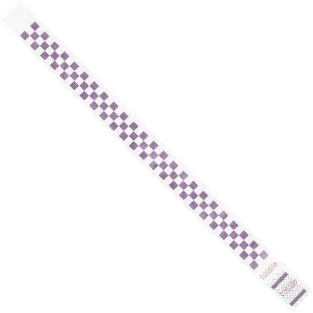 DuPont Tyvek DuPont Tyvek WR103PL Wristbands 3/4 x 10 Purple Checkerboard PK500 — product photo